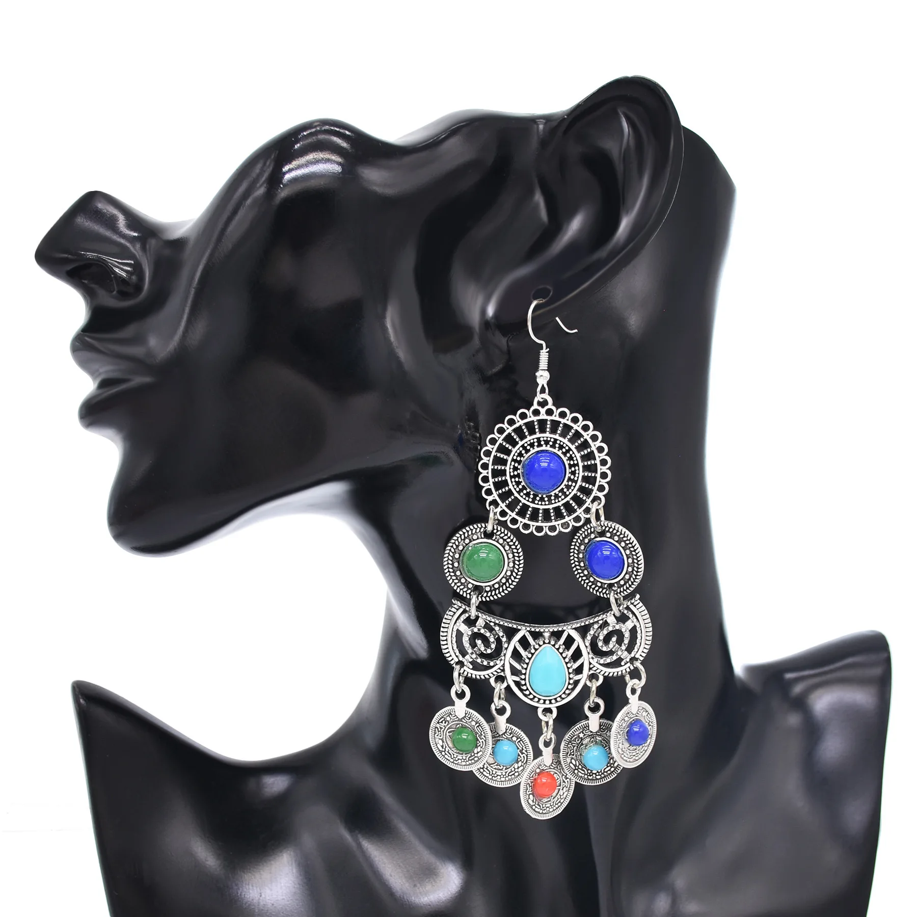 2 типа винтажные серебристые серьги с колокольчиками и монетами кисточками для