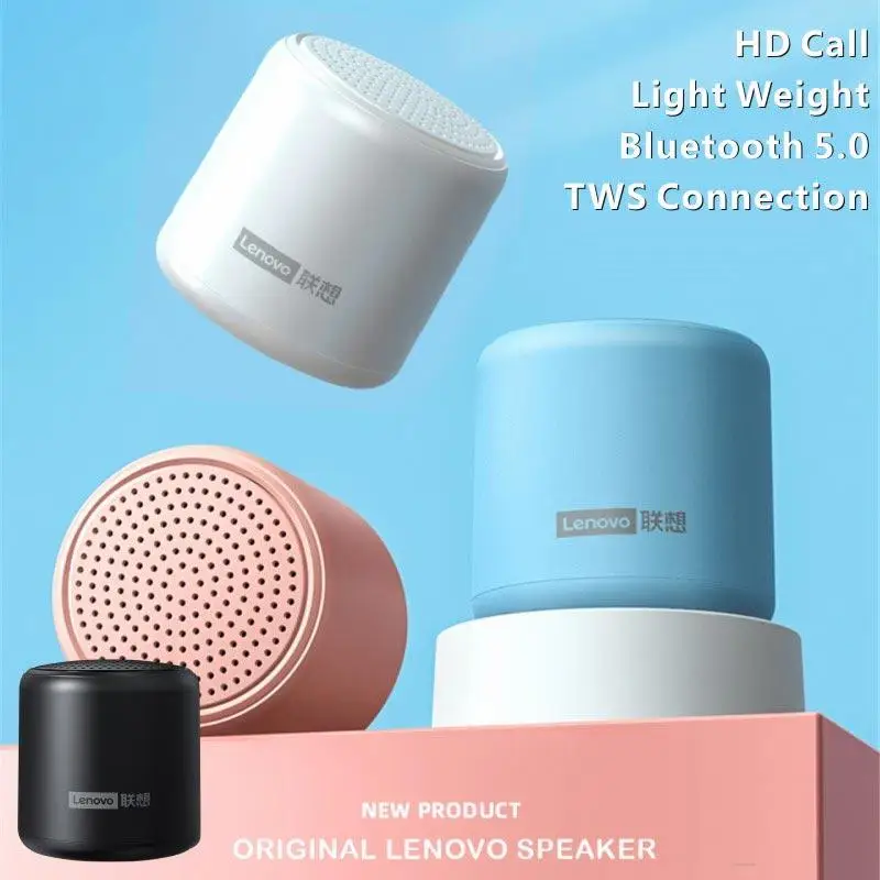 

Original Lenovo L01 Bluetooth Speaker 5.0 Mini Wireless Portable Outdoor Loudspeaker 3D Stereo Music Surround Column With Mic