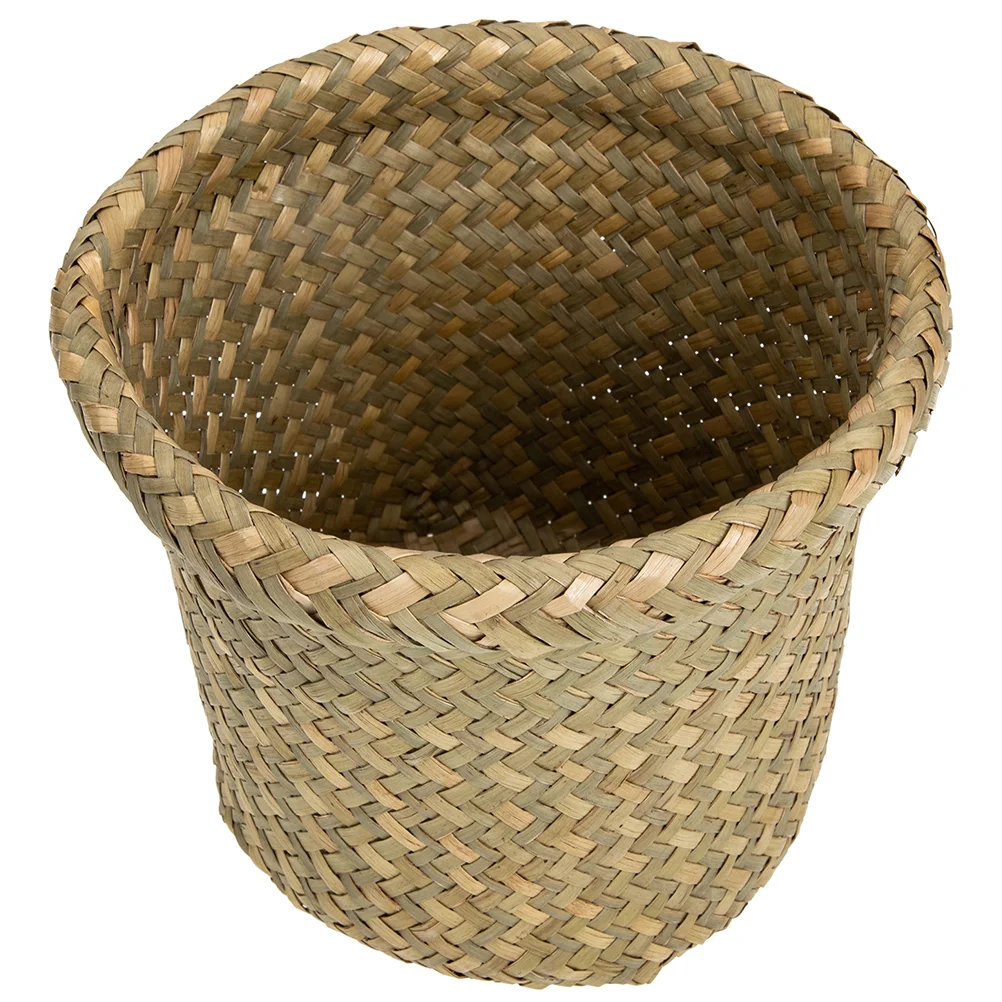 

Trash Basket Wicker Can Waste Bin Storage Rattan Garbage Woven Laundry Out Paper Hyacinth Water Jute Baskets Organizer Bathroom