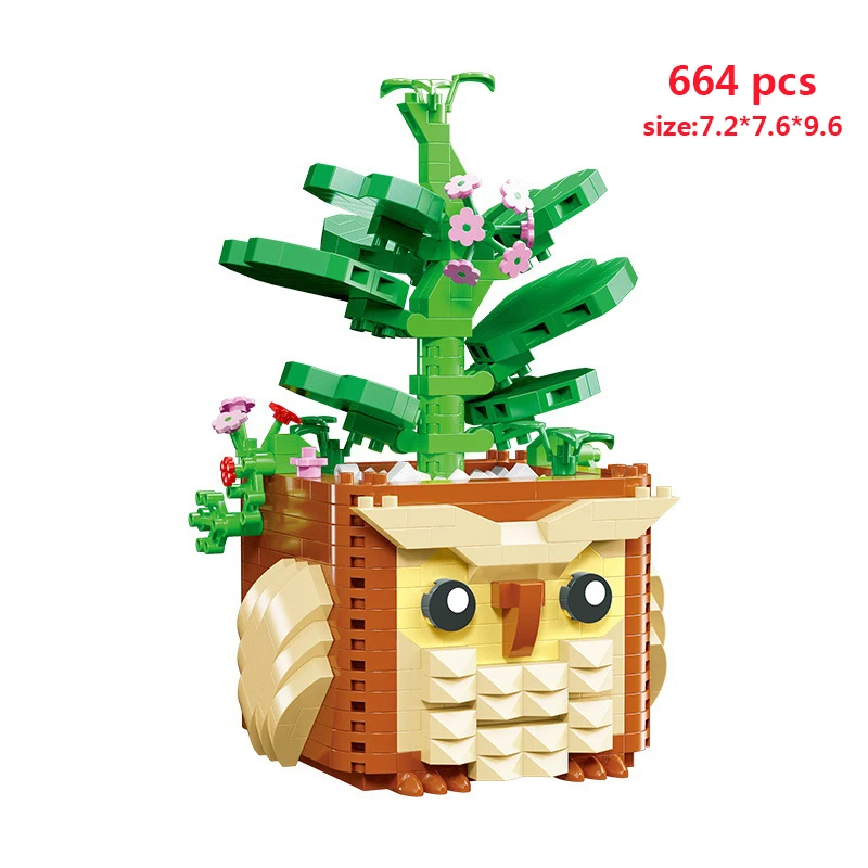 Цветок искусственное растение суккуленты здания блоки садовая растительность