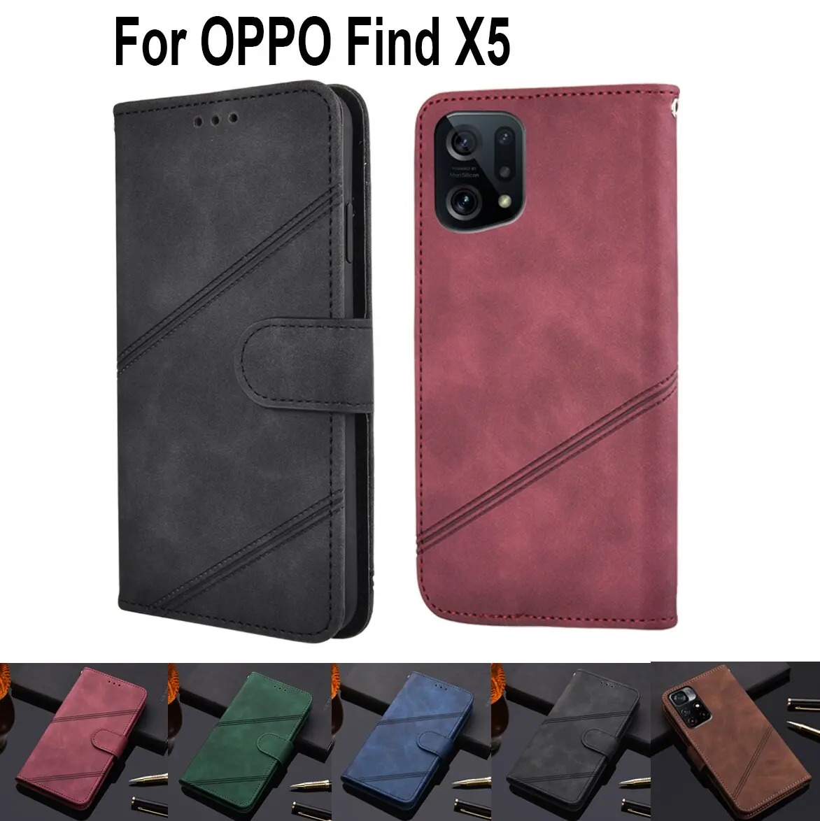 

Luxury Wallet Flip Cover For OPPO Find X5 Book Case Funda For Oppo Find X5 Vintage Protective Phone Case Leather Capa