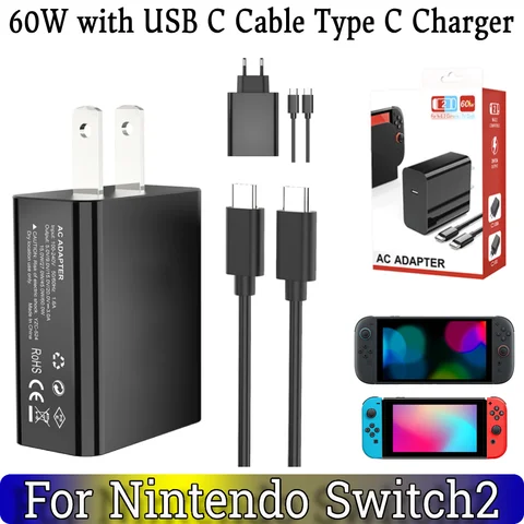 Шунмаи зарядное устройство для Nintendo Switch2 60 Вт