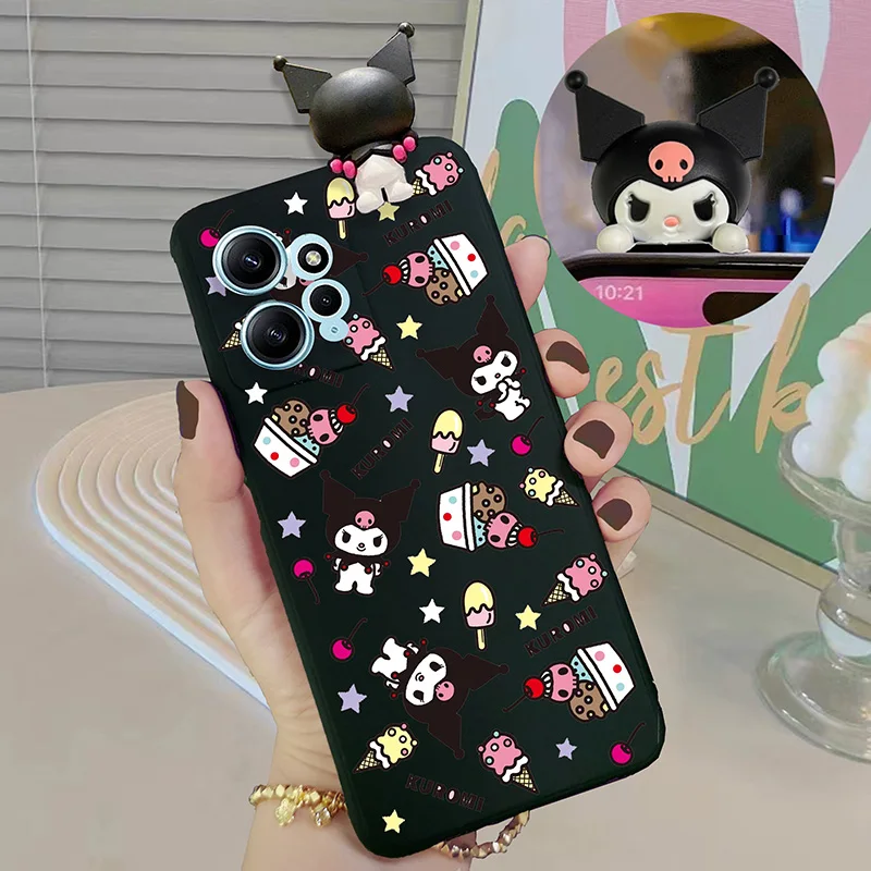 Милый чехол из ТПУ с 3D рисунком Kuromi для Realme C53 C25 C21 C21Y C25Y C20 C51 C12 C15 C30 Note 50 C55 C33 C35 C67 C31