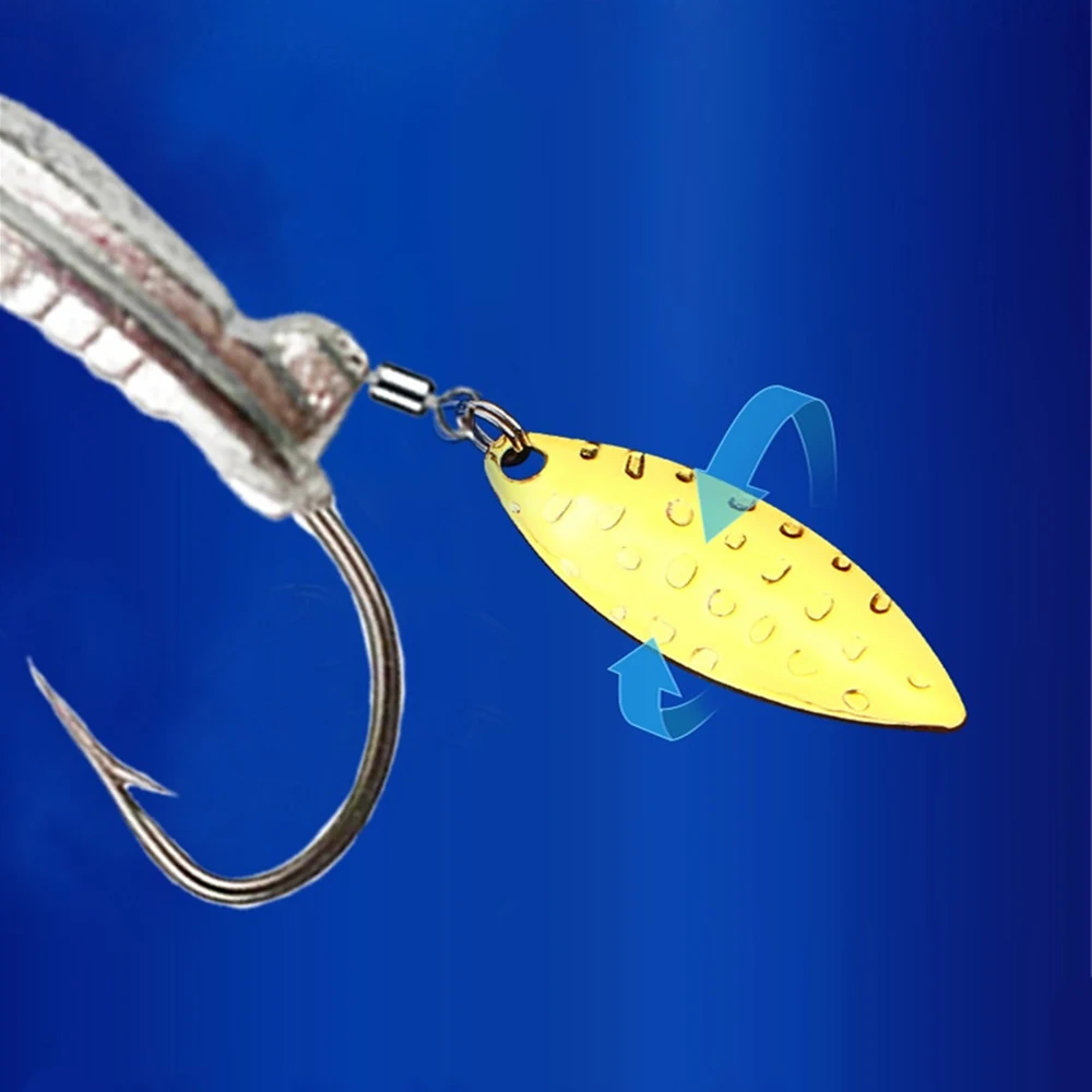 

Attractive To Target Fish Fishing Equipment With Lead On The Abdomen Rotating Sequins Soft Bait Fish Hook 360 ° Rotating Sequins