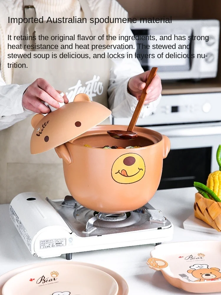 

Cute Casserole for Making up Stew Pot, Special High Temperature Resistance for Household Gas Stove Soup Pot