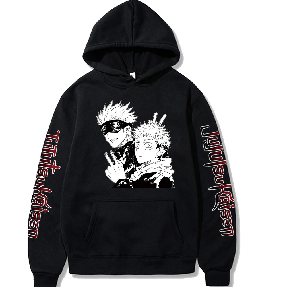 

2022 New Anime Hoodies Jujutsu Kaisen Satoru Gojo Cosplay Costume Casual Loose Print Jacket Hooded Sweatshirts Pullovers Unisex