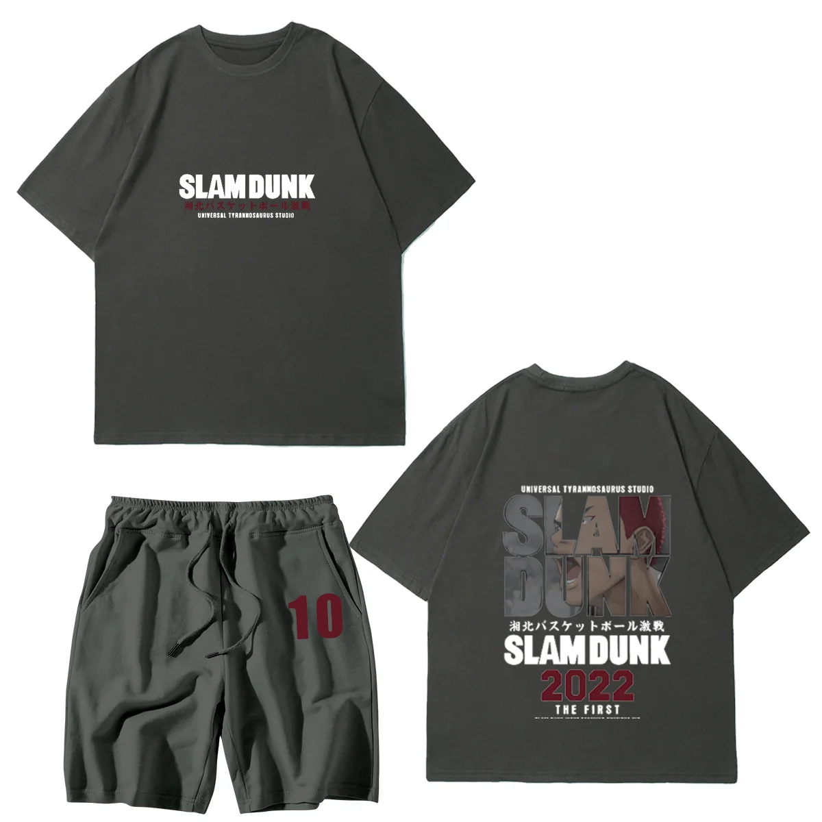 2023 Basketball Men's Suit Japanese Anime High Quality T-shirt Shorts Designer Men's And Women's Wear Harajuku Cartoon New Suit