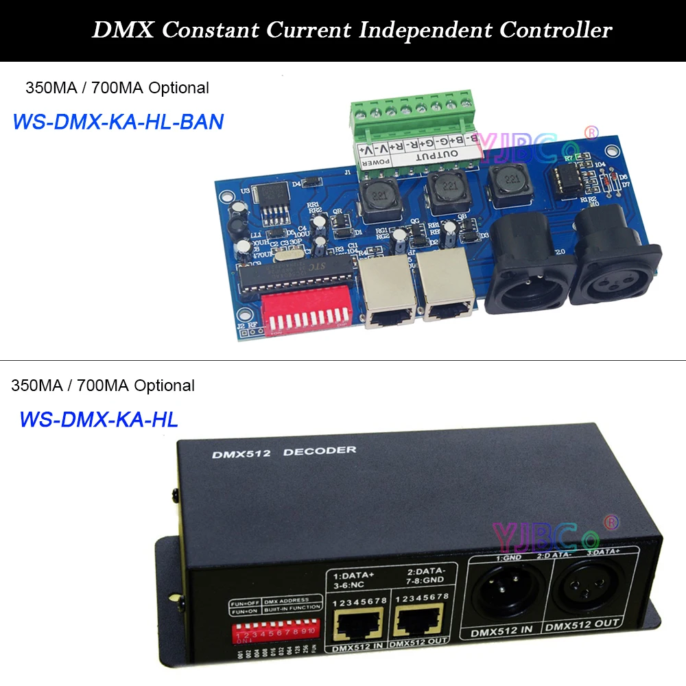 

DC 12V-24V DMX512 Decoder Constant Current 350MA 700MA Dimmer 3 CH Channels RGB Controller For LED Strip,Light,Lamp,Module