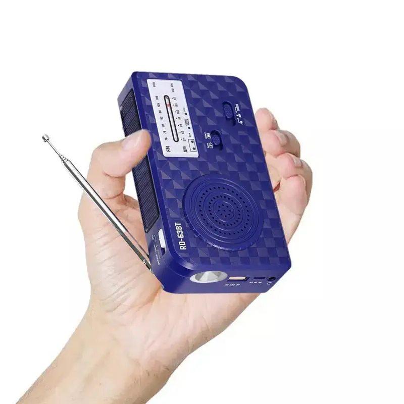 

Hand Crank Radio Power Bank Weather Radio Portable Alert Radio 500mA Hand Crank AM/FM Radio Solar Powered Radio With LED