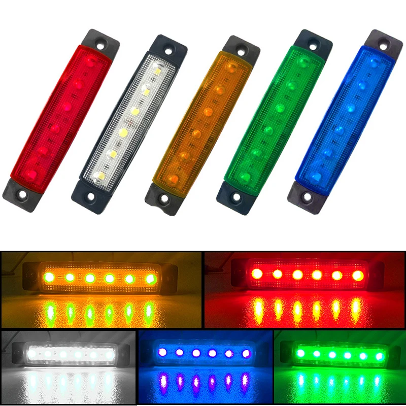 

10Pcs/30Pcs 6SMD LED Truck Trailer Side Marker Indicators Light Car Signal Brake Rear Warning Tail Light 12V 24V Warning Lamp