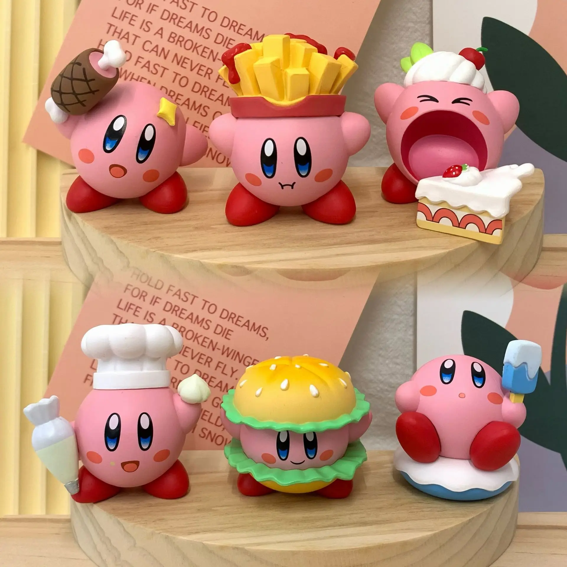 

6 шт. Аниме фигурки StarKirby мультфильм кавайная модель kirby украшения экшн-фигурки украшения для торта детский подарок на день рождения Рождество игрушки