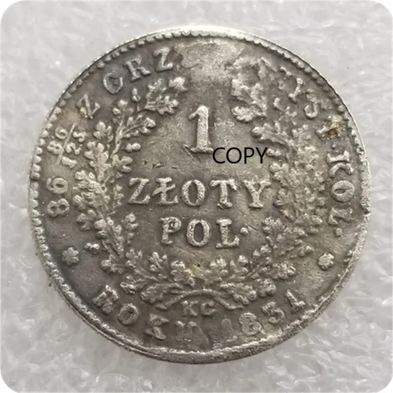 

Poland 1831 1 Silver Plated Brass Commemorative Collectible Coin Gift Lucky Challenge Coin COPY COIN