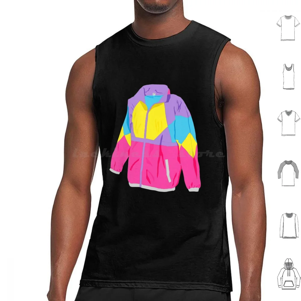 Цветная неоновая ретро-ветровка майка жилет ретро ветровка без рукавов модная