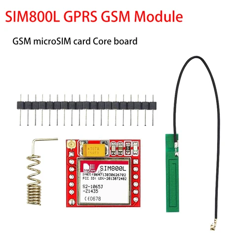 Самый маленький комплект модуля SIM800L GPRS GSM, основная плата карты MicroSIM, четырехдиапазонный последовательный порт TTL с антенной