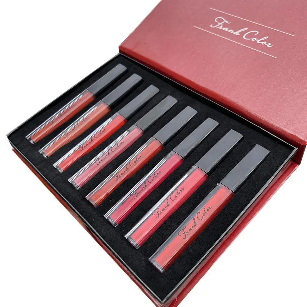 

8pcs/1set Matte Lipstick Set Velvet Lip Glaze Color Charm Lasting Non-fading Lip Makeup Waterproof student lip gloss