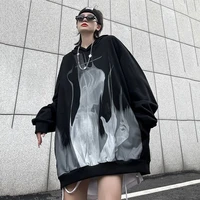 deeptown gothic harajuku women hoodies anime streetwear grunge hip hop style black pullovers punk female fashion sweatshirts