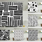 Геометрическая занавеска для душа черного и белого цвета, водонепроницаемая занавеска для ванной комнаты, Современная 3d занавеска из полиэстера с крючками, большой размер 240*180 см, экран для ванной