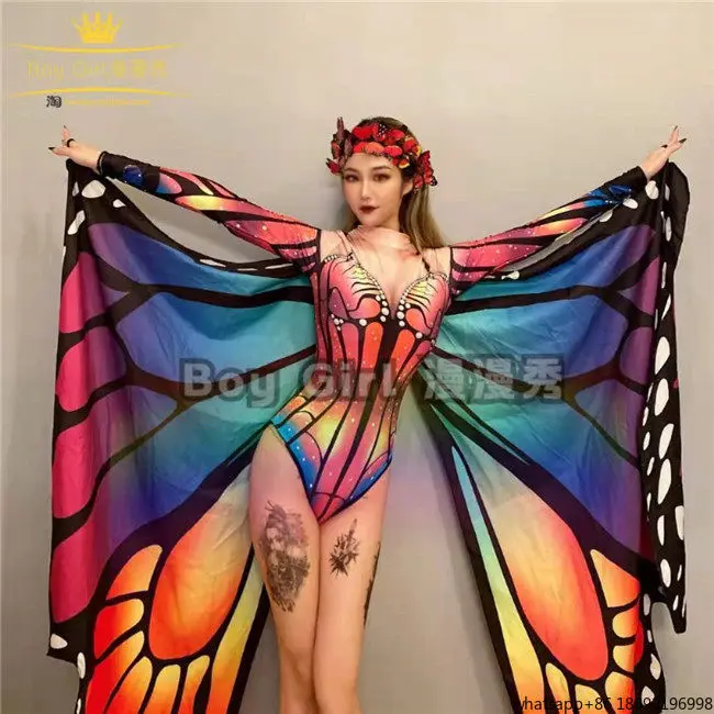 Фото Костюм для выступлений Butterfly Catwalk: Красивые крылья бабочки в стиле Мори для сцены, открытия, бара, DSGOGO, атмосферный сценический наряд №3