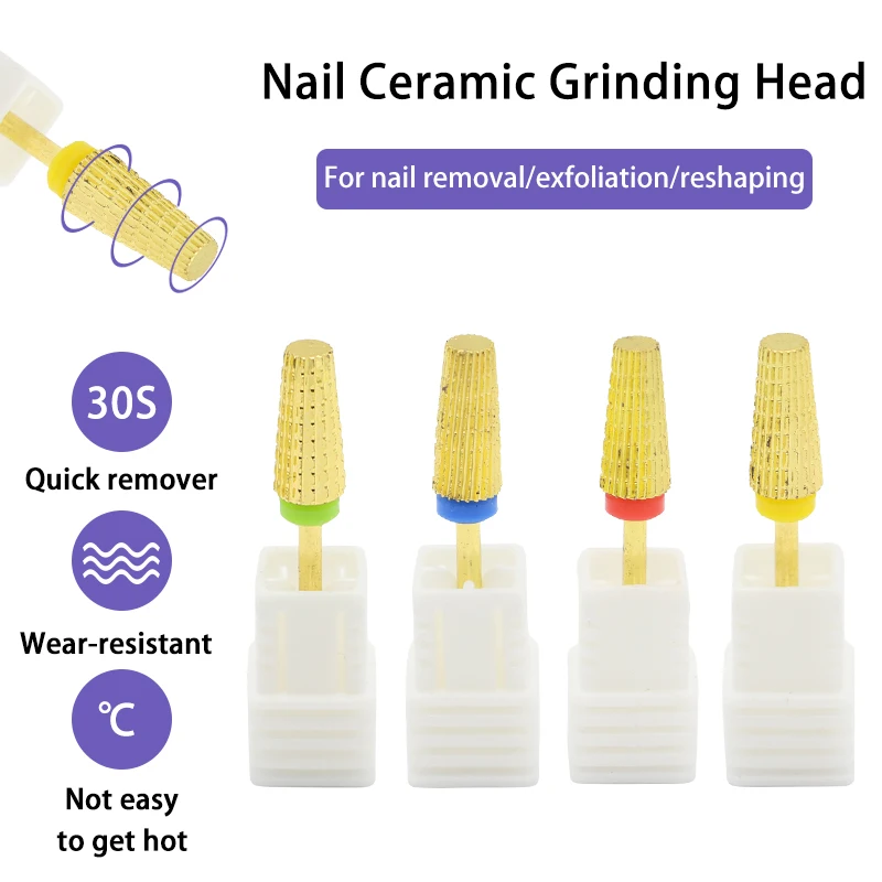 5 в 1 конические 3/32 карбидные фрезы для ногтей с режущими сверлами магнитного геля