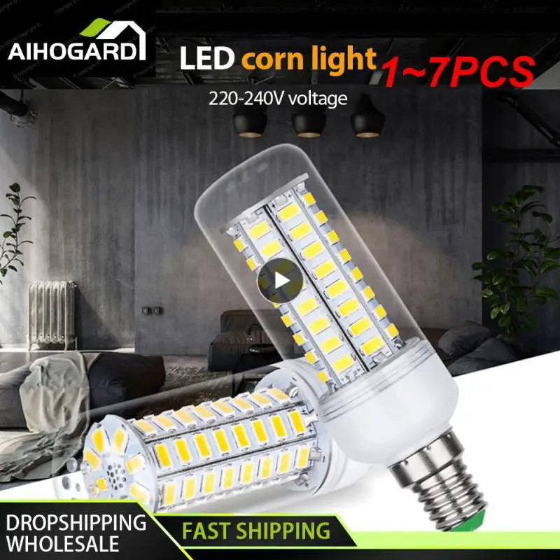 

1 ~ 7 шт. 5730 E27 Φ лампа-кукуруза, энергосберегающие фонари, лампа 110 В, 220 В