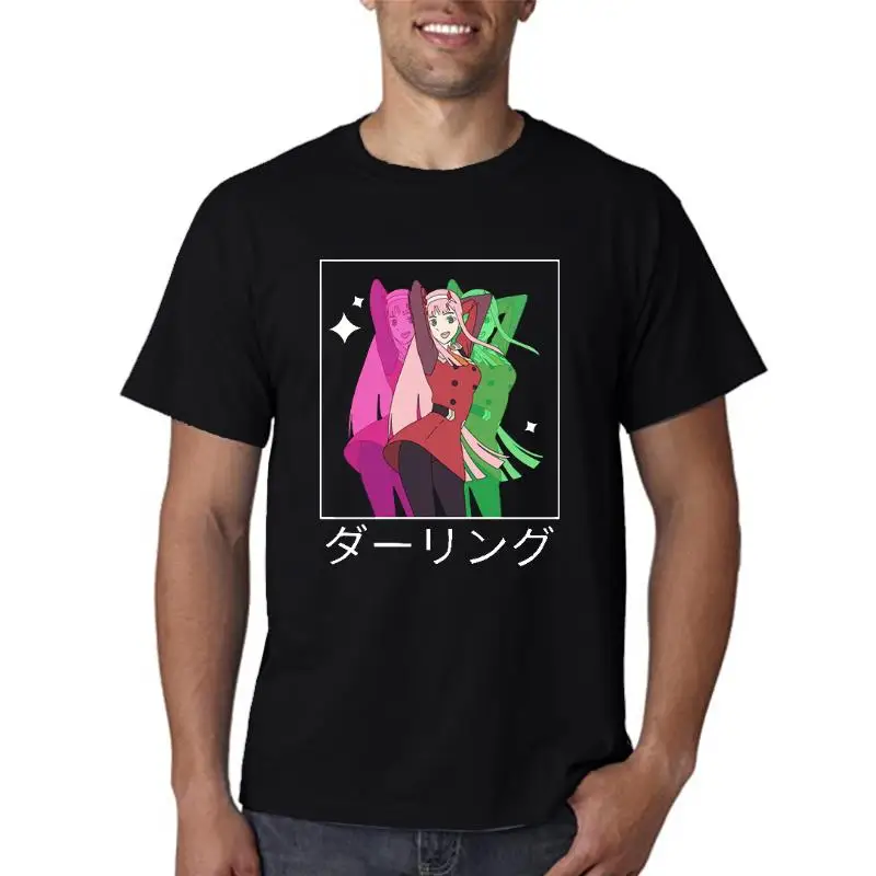 

Футболка женская оверсайз с принтом Zero Two, свободная аниме одежда в стиле Харадзюку, модная летняя рубашка с круглым вырезом