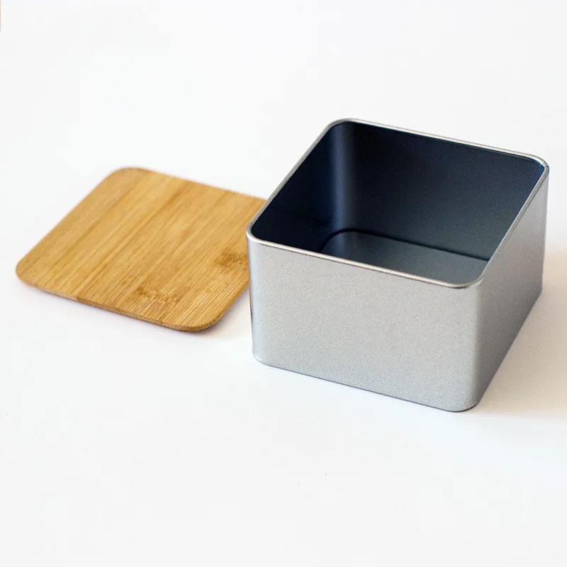 

S/M/L Tea Packaging Cans General Square Cans with wood lids Dahongpao Green Tea Loose Tea Packaging Boxes Tinplate Empty Cans