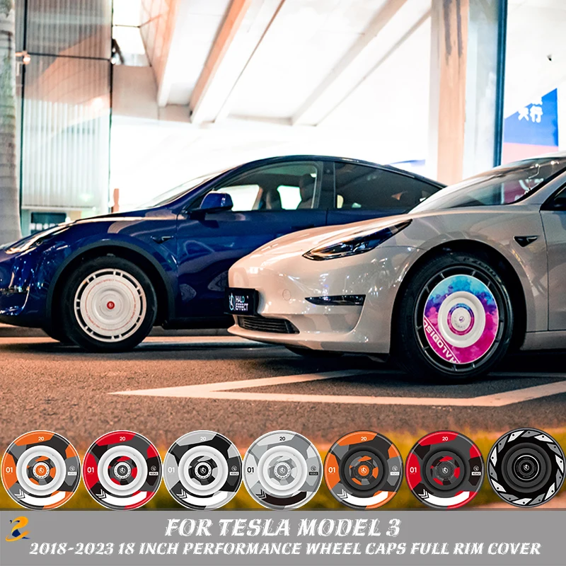 

New Peculiar Personality Hub Cap For Tesla Model 3/Y 18inch 2PCS/Set wheel Cover Protecting Hub 2018-2023 Car Accessories