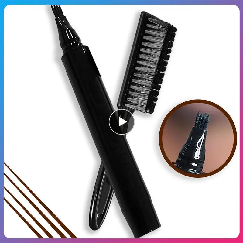 

2 Colors Eyebrow Pen Waterproof Fork Tip Eyebrow Tattoo Pencil Long Lasting Professional Fine Sketch Liquid Eye Brow Pen TSLM1
