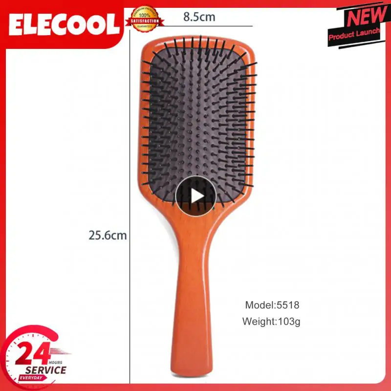 

Natural Wooden Comb High Quality Anti-static Massage Scalp Meridian Reduce Hairloss Airbag Cushion Hair Brush Curling Styling