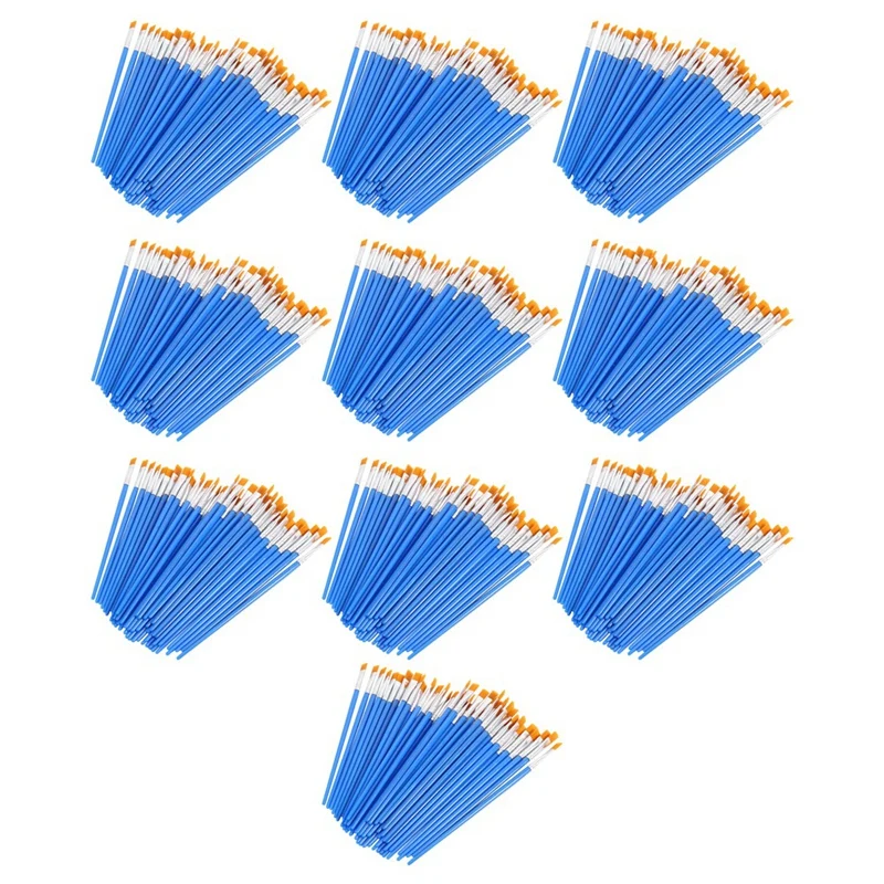 Paint Brushes Set 500 Pcs Kids Nylon Flat Hair Small Oil Watercolor Artist Painting Kits Bulk For Children