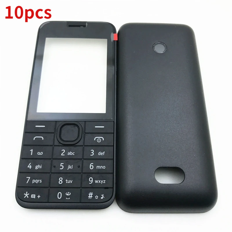 

New Full 10Pcs/Lot for Nokia 208 Complete Mobile Phone Housing Cover Case+Hebrew Keypad and English Keypad