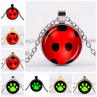 charms insect ladybug necklaces for women men cute black cat paw print necklace chain length 505cm gold silver color jewelry