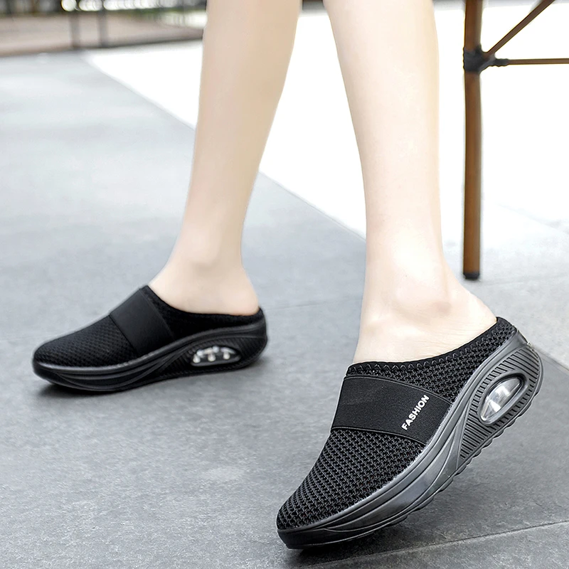 YISHEN Women Sandals Wedges Shoes High Quality Chunky Slides Slippers Breathable Cushion Footwear Sandales Pour Femmes Summer