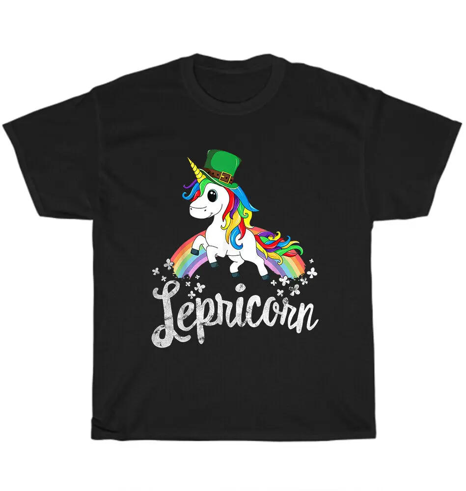 

Lepricorn Единорог Leprechaun шляпа Радуга St paфокусы День Круглый вырез хлопковая Футболка мужская повседневная футболка с коротким рукавом Топы Прямая поставка