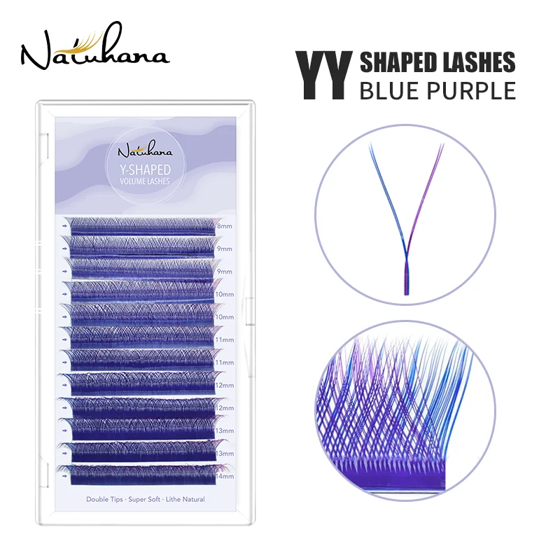 

NATUHANA YY-shape автоматическое наращивание ресниц Y Style норковые накладные ресницы готовые объемные вееры цветущие Y ресницы