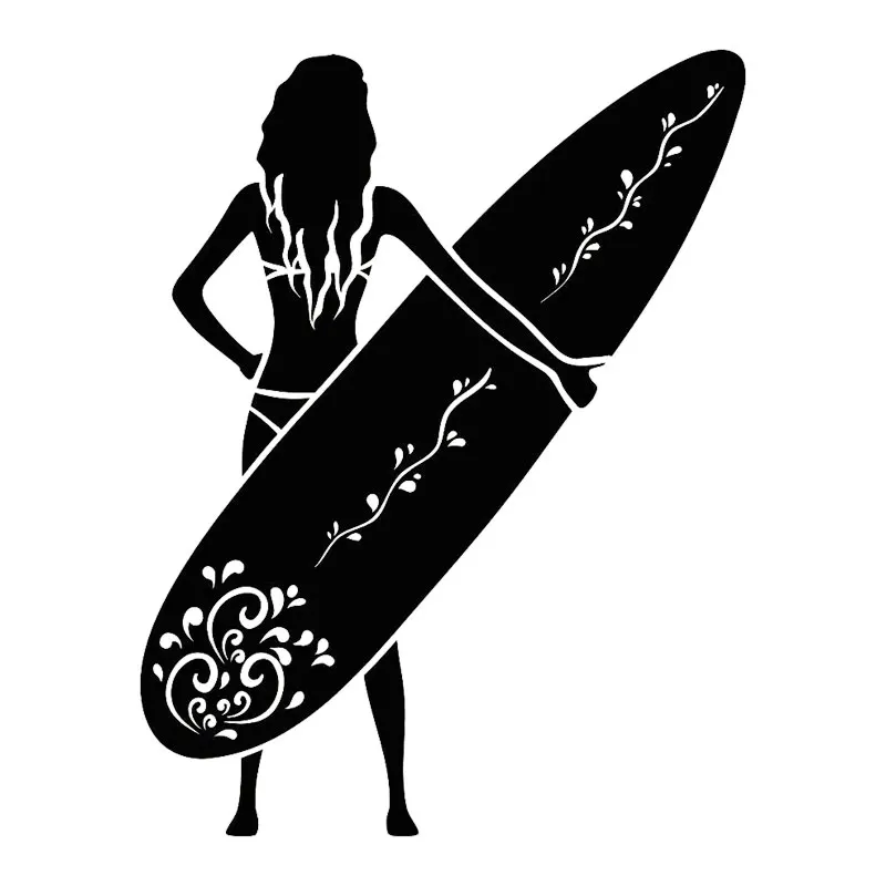 

Black/Silver Surfing Water Sport Vinyl Car-Styling Car Accessories Stickers 13.5CM*17.5CM