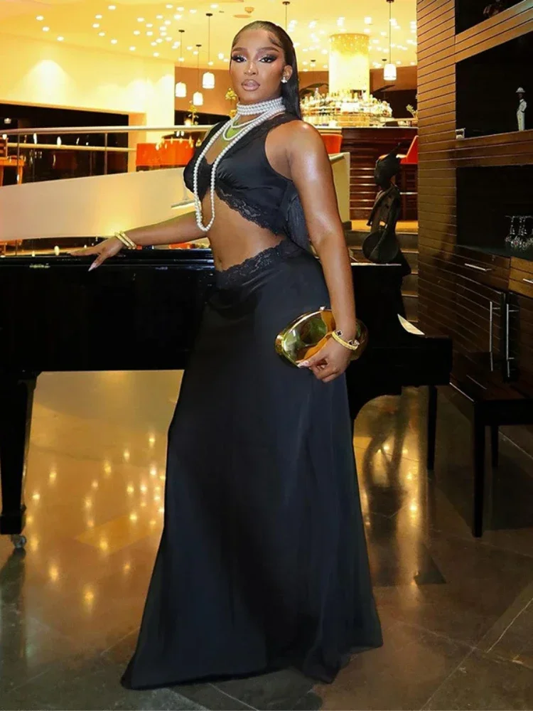 Ueteey летний женский комплект из 2 предметов сексуальные узкие кружевные лоскутные