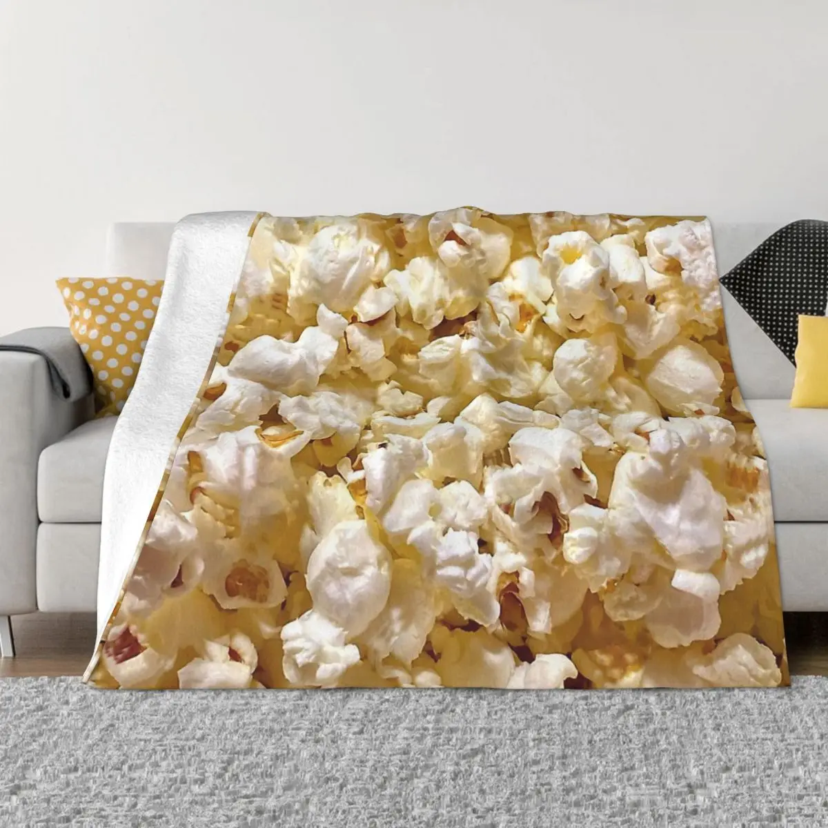 

Food Lover Art Blanket Flannel Popcorn Cozy Soft FLeece Bedspread