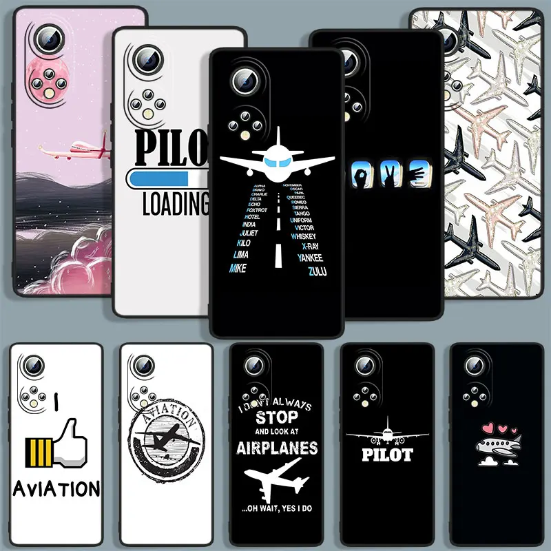

Aircraft Pilot Phone Case For Huawei Honor 10 10X 10i 20S V20 20 30 30i 30S X30 50 60 X8 70 SE Black