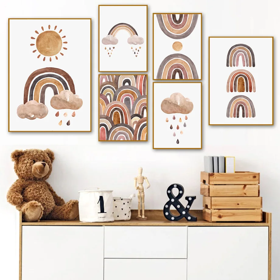 Бохо Радуга солнце облако детская игрушка скандинавский стиль настенная