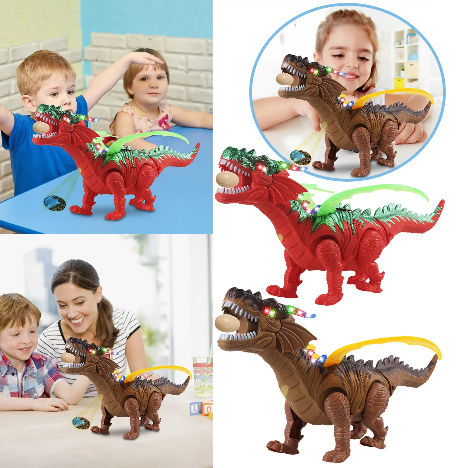 

Electric Walking Dinosaur Toy For Toddlers Kids Robot Dino With Sounds Projection Laying Egg Dinosaur Gift For Room Necessities