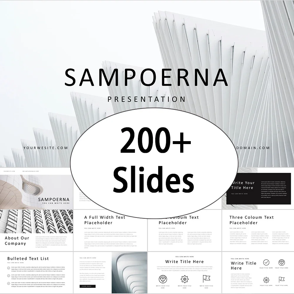 

5 Themes 200+ Slides Marketing Pitch Deck Presentation Modern Powerpoint Template PPT Tempalte