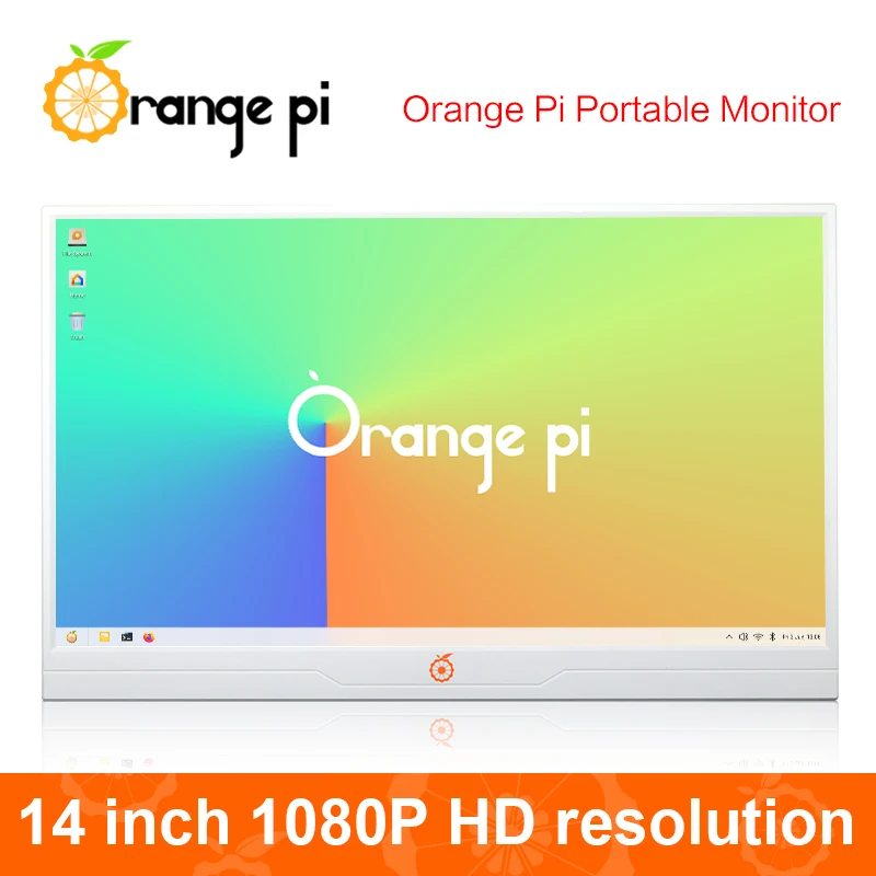 

Оранжевый портативный монитор Pi, 14 дюймов, разрешение 1080P HD, двойные динамики, многофункциональный интерфейс, панель IPS со светодиодной подсветкой
