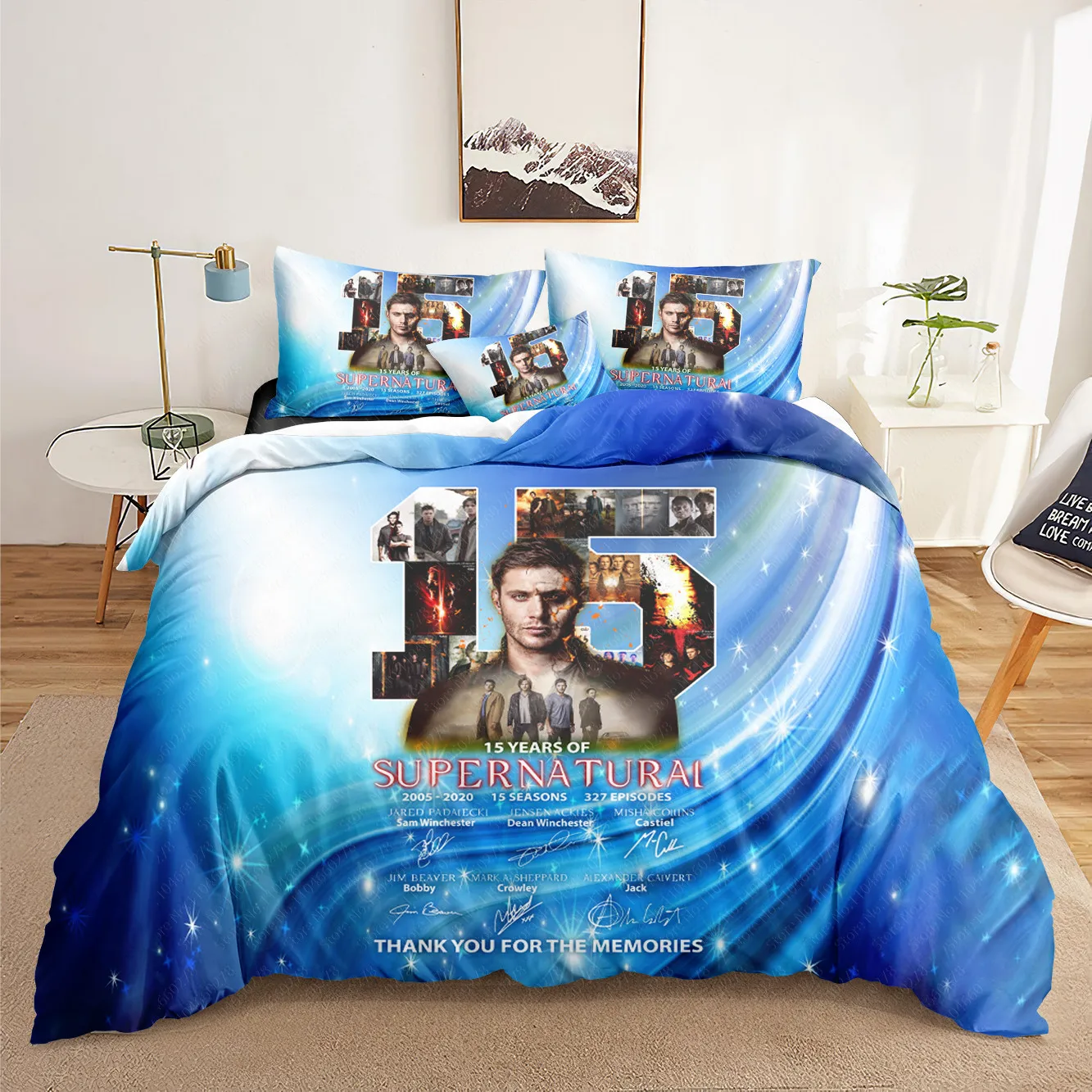Комплекты постельного белья Сверхъестественное с 3D принтом пододеяльник для