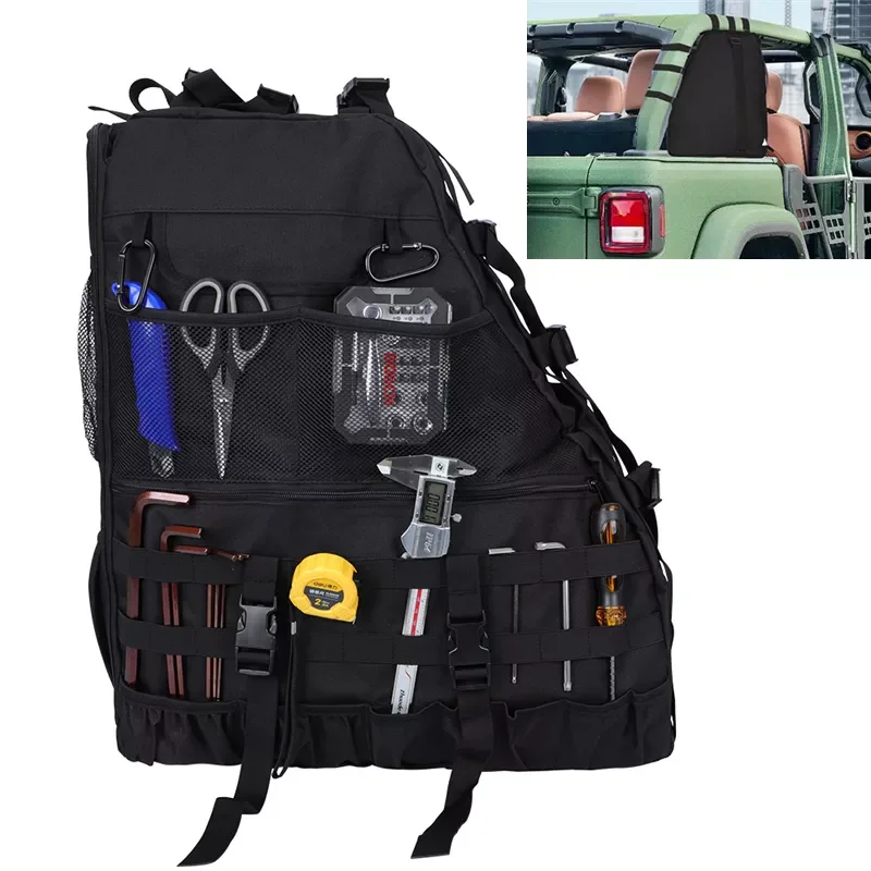 

Jeep Wrangler 4 Door JL JK JKU Roll Bar Storage Bag Cage Large Capacity Cargo Bag Saddlebag Tool Bag Multi-Pocket Organizers