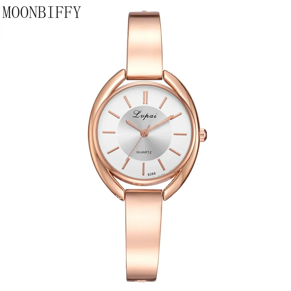 

Часы наручные женские с браслетом, брендовые Роскошные модные кварцевые спортивные, цвет розовое золото, черные