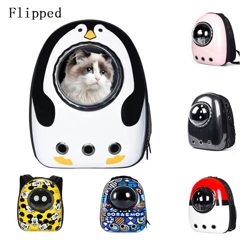 

Pet Cat Backpack Breathable Cat Outdoor Travel Carrier Bag Space Capsule Cage Portable Cat Package Travel With Cat Accessories