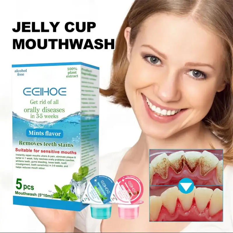 

Portable Jelly Cup Mouthwash Disposable Outdoor Travel Mouthwash Cleaning Teeth Cavity Deodorant Freshens Breath Care Oral Tools