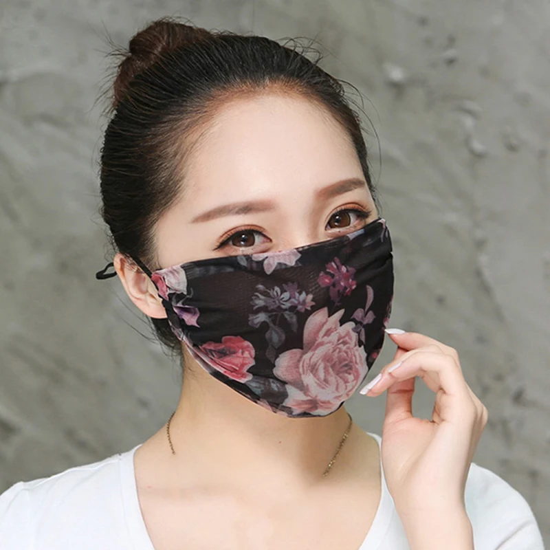 

Anti Dust Mouth Mask Fashion Floral Adjust Reusable Washable Dustproof Soft Face Mask Breathable