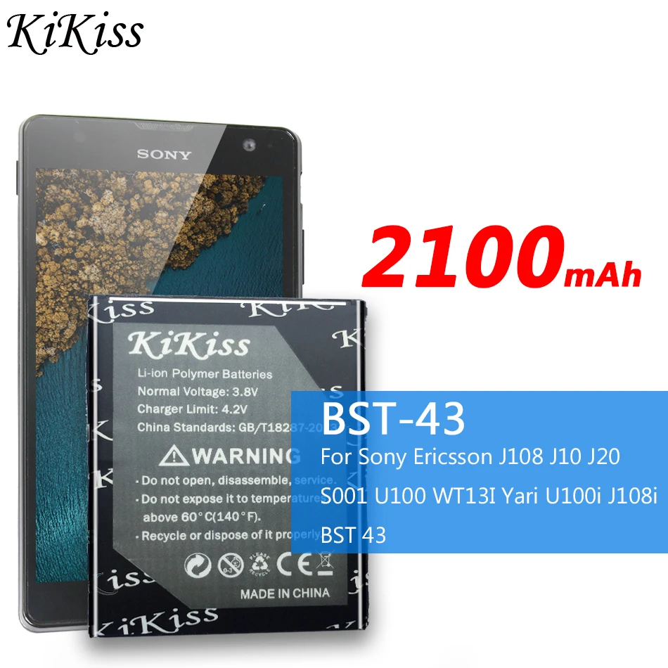 

BST-43 / BST43 Replacement Battery For Sony Ericsson WT13I U100 U100i J10 J20 J108 J108i S001 CK13I T715 Yari Hazel X2a WT13I